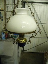 GOOD ANTIQUE BRASS CEILING OIL