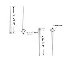 Steel Taper Insertion Pins Ear Stretching Threadless Push Pin Jewellery Piercing