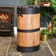 Wooden Barrel Log Basket in 2