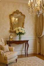 Baroque Elegance: Ornate Vintage Gold Wall Mirror