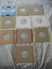 10 x 7" BROWN POLY LINED COLOURED EDGED CARDBOARD RECORD SLEEVES -USED