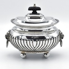 Superb Edwardian Sterling Silver Tea Caddy Chester 1910 Heavy Barker Brothers