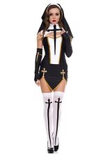 Sexy Sister Habit Nun Costume Adult Ladies Fancy Dress Halloween Womens Outfit