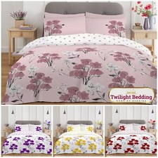 Poppy Flower Duvet Cover Pillowcase Floral Bedding Set Reversible Quilt Covers