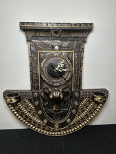 Unusual Egyptian Inspired Wall Clock Tea Candle Holder Ankh Motif Ritual Deco
