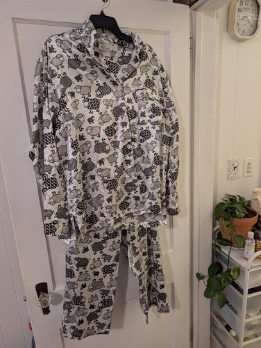 Y2k sheep satin pajama - satin, xl