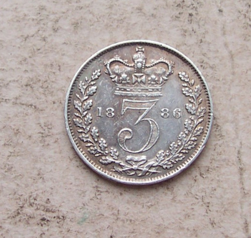 Lovely 1886 silver threepence - 1886,
