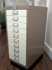 Bisley 10-Drawer Filing Cabinet With Lock And Two Keys 1992