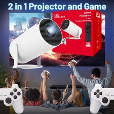 2025 Gaming Projector P30MAX Android 12 Wireless Gaming Controller Dual WIFI UK