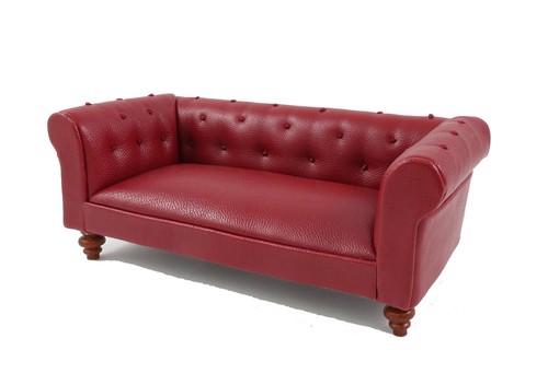 Dolls house red leather - dolls,
