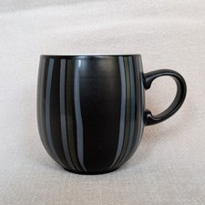 Denby Jet Black Striped Mug Made In England