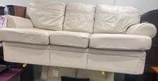 MARKS & SPENCER Cream 3 Seater Leather Sofa - CS A30