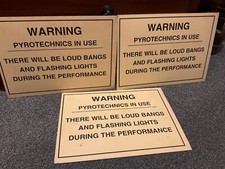 3 Military WARNING PYROTECHNICS IN USE SIGNS