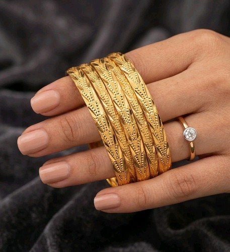 Ethnic bangles 22k gold - gold, plated