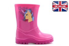 Girls Waterproof Wellington Boots Sparkle Wellies Unicorn Wellies Pink Wellies