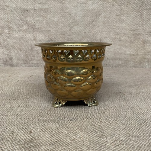 Vintage ornate brass planter - vintage,