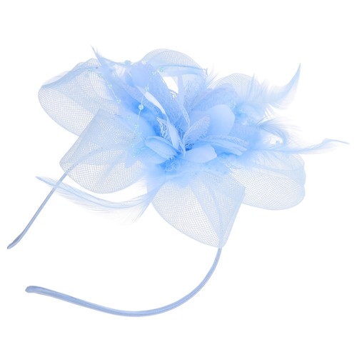 Dark blue plume fascinator - dark,