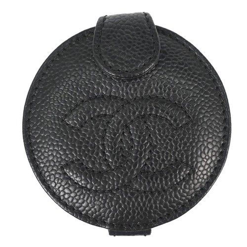 Chanel black calfskin compact - black,