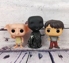 Funko POP Movies Harry Potter Bundle Dobby, Harry & Dementor 3.75" Figures Used