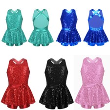 Girls Shiny Sequins Gymnastics