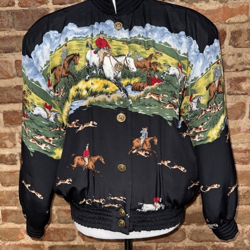 Vintage silk fox hunt - vintage,