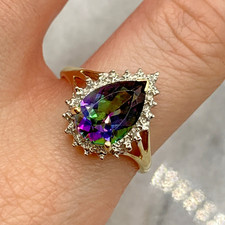 Gold mystic topaz ring - 9,