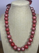 Chunky Red & Silver Painted