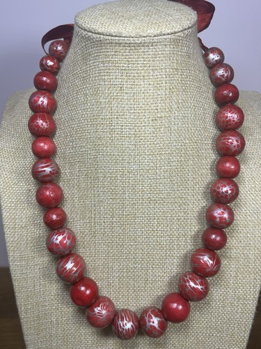 Chunky red silver painted - chunky, &