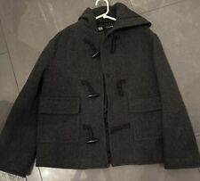 Zara Manteco Wool Jacket Size S Woman’s Toggle Coat Hooded Grey