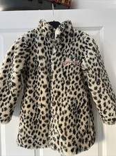 Pampolina Designer Faux Fur Animal Print Girls Coat Age 6/7 Years 122cm 