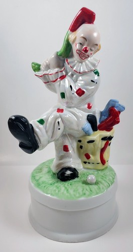 Vintage ceramic clown figurine - vintage,