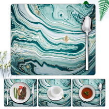 1 pcs PU Leather Tableware Mats Waterproof Non-Slip Desk Pad Placemat New Design