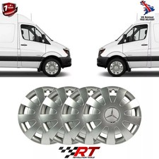 4X 16" For Mercedes Sprinter 2001 to 2024 Wheel Hub Cap Trim Set With Badge