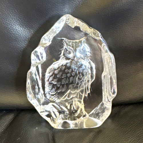 Clear glass crystal owl - glass/crystal,