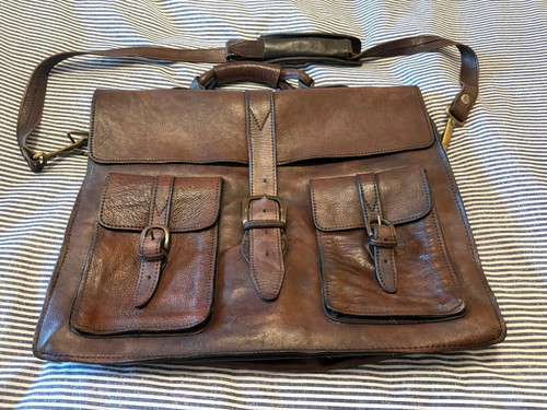 Vintage leather satchel - vintage,