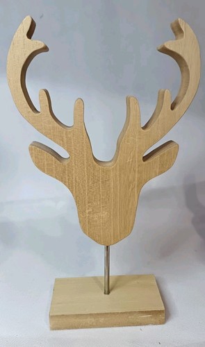Wooden stag deer head - wooden,