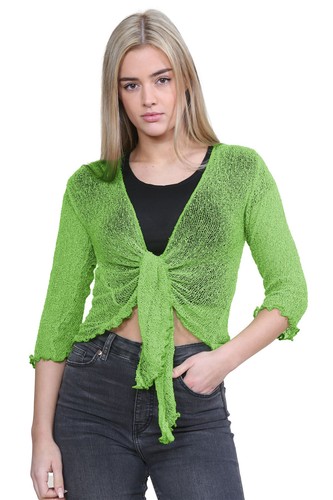Womens open front tie shrug - up,