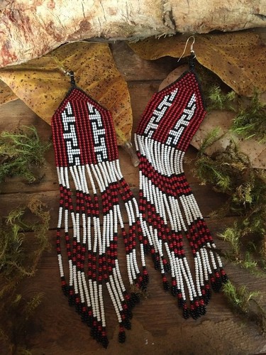 Tribal earrings native large - earrings,