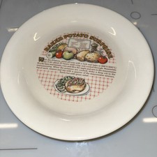 VINTAGE 80s RECIPE PLATE Baked Potato Surprise