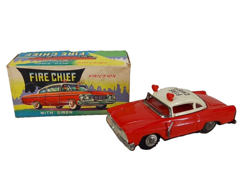 Tin fire chief car - chief, with