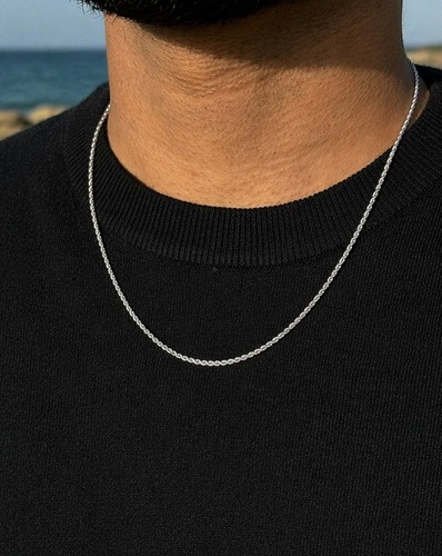Mens silver rope - mens,