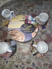 Espresso Coffee Cups and Saucers Set 4 Pieces. Caffe Italia.