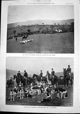 Antique Print Devon Somerset Staghounds Waiting Hounds Meet Cloutsham 1892 19th
