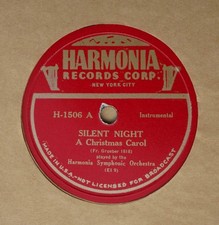 vintage Harmonia Symphonic Orchestra - Silent Night/Good King Wenceslas - 78rpm