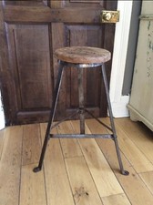 Vintage Industrial Office Loft Stool Chair Steel Factory Mill Loft Shop Bar