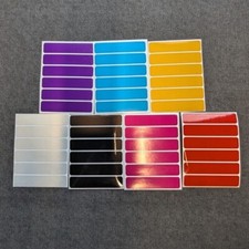 REFLECTIVE STRIP STICKERS - 95MM X 20MM - A6 SHEET  - CHOOSE YOUR COLOUR