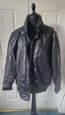 Vintage St Michael Leather Jacket. Bomber. Biker. M&S. Mens XL. Fits 44-46". 90s