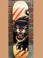 Skateboard Deck Wall Art.  Panther Tattoo Old School Rockabilly Not Sailor Jerry