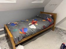 2x Single Solid Oak Wood Beds; Mattresses Available. From oak Furniture Land.