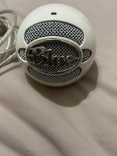 Blue Snow Ball Mic Wired Microphone Without Stand White Base